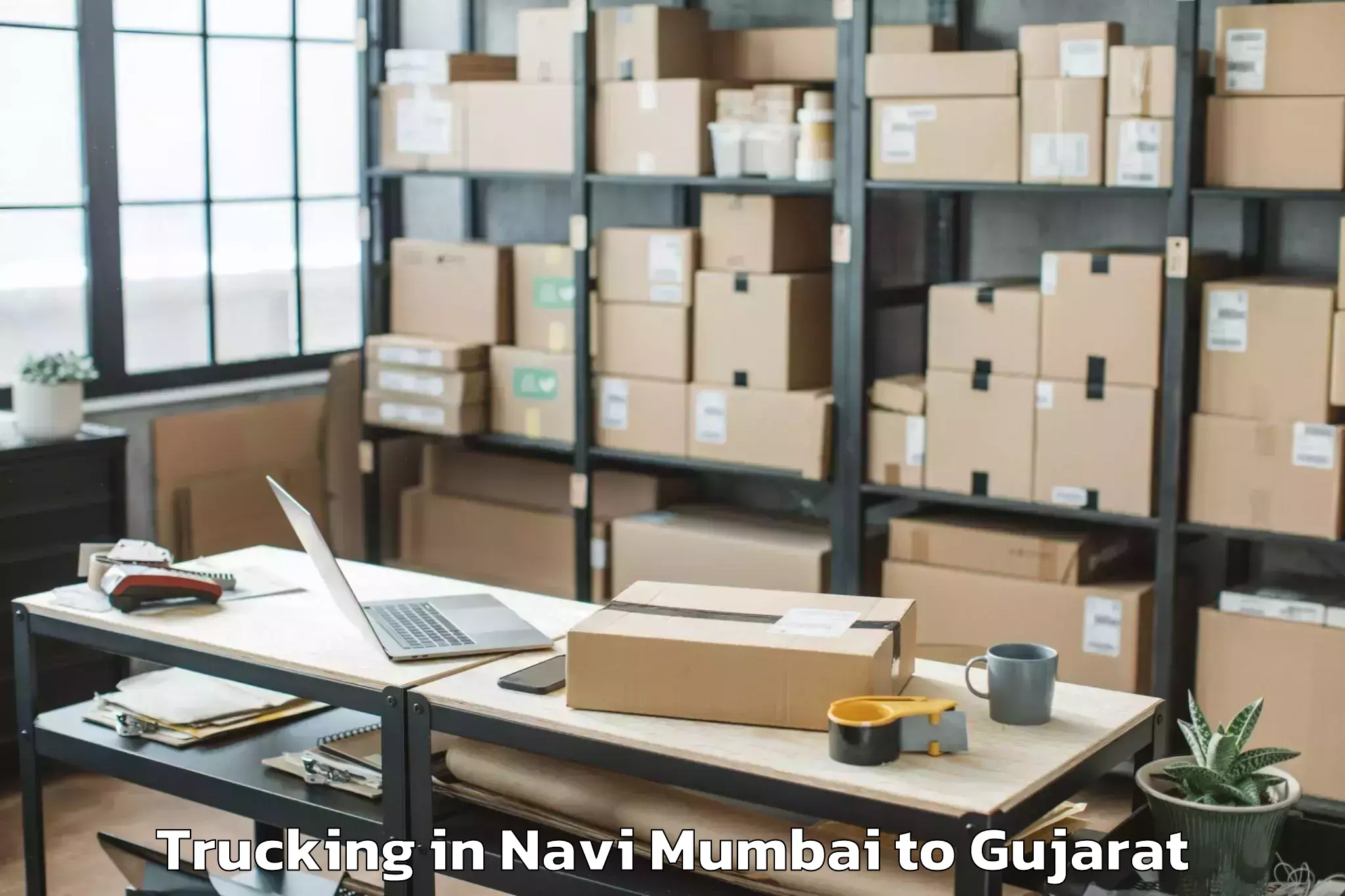 Book Navi Mumbai to Keshod Trucking Online